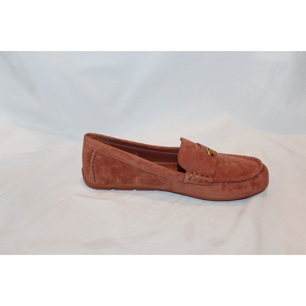 COACH SCULPT C LOGO SLIP ON DRIVER SUEDE LOAFER MOCASSINS CLAY SZ 8.5 NEW - Picture 7 of 9